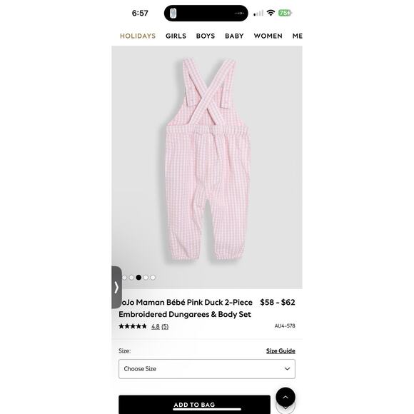 JoJo Maman Bebe Pink Duck 2-Piece Embroidered Seersucker 6-12 months NEW - Picture 10 of 16